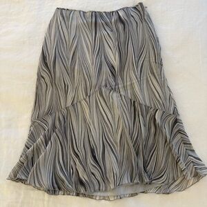 The Limited Flowy Silk Skirt in Black and White